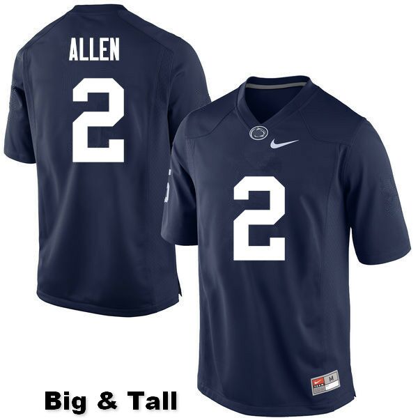 NCAA Nike Men's Penn State Nittany Lions Marcus Allen #2 College Football Authentic Big & Tall Navy Stitched Jersey LOY3698VH